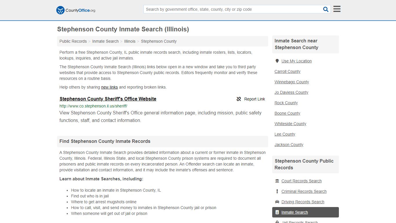 Inmate Search - Stephenson County, IL (Inmate Rosters ...